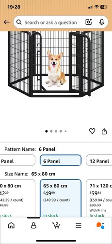 Panel metal indoor dog - 6-panel,